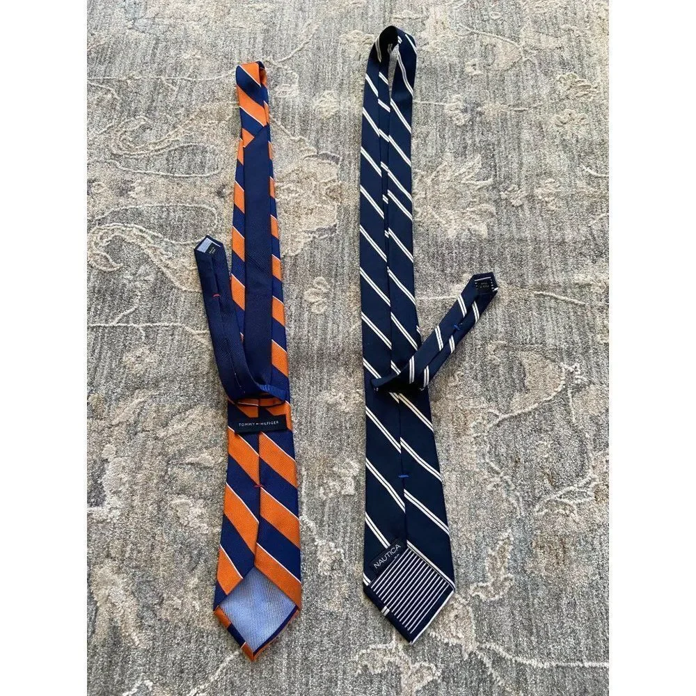 Set of 2 Nautica Neckties (Orange and Blue)